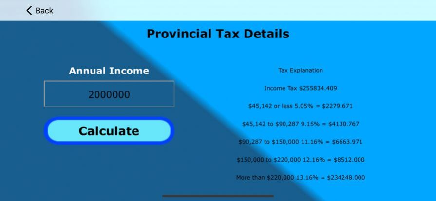 ontario calculationapp