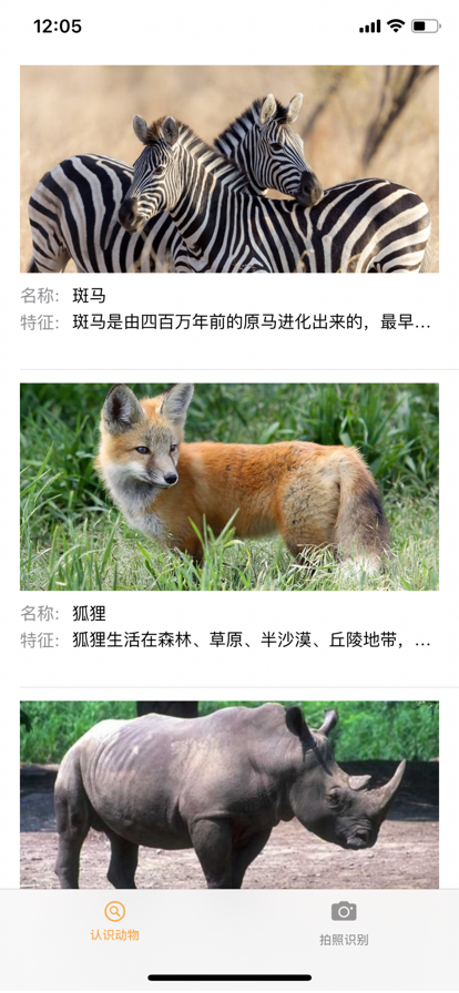 识别animals