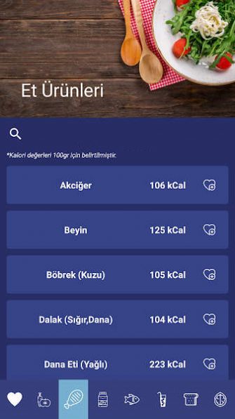 kalori tablosu食物卡路里记录工具app下载 v1.3