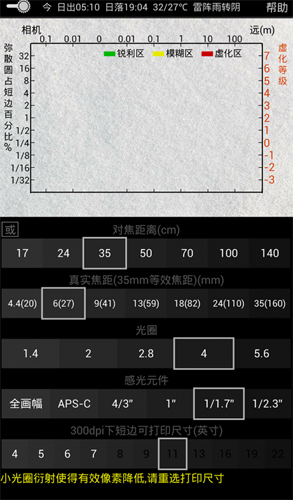 景深计算器 